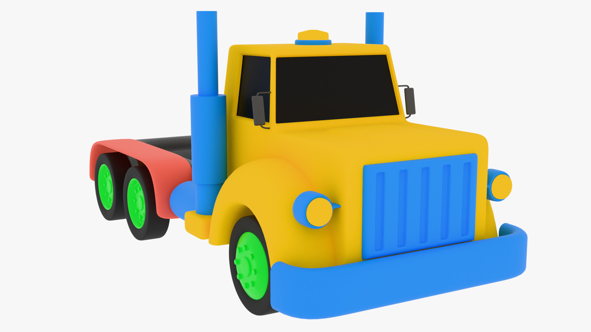 cartoon truck 3D model_15