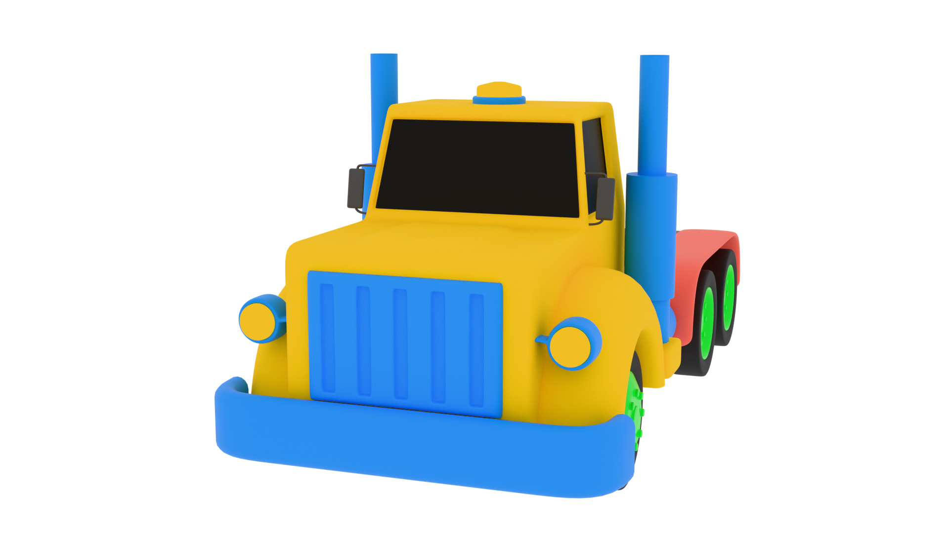 cartoon truck 3D model_14