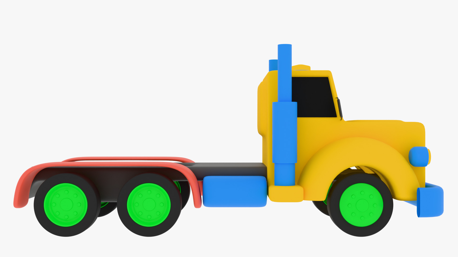 cartoon truck 3D model_2