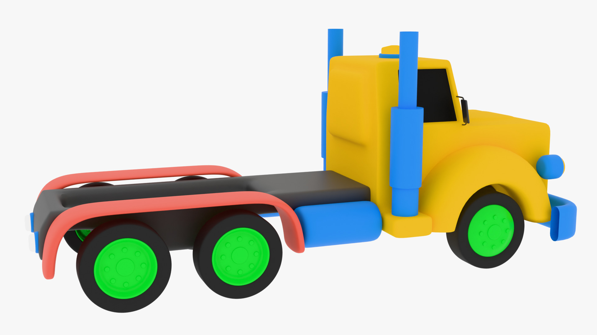 cartoon truck 3D model_12