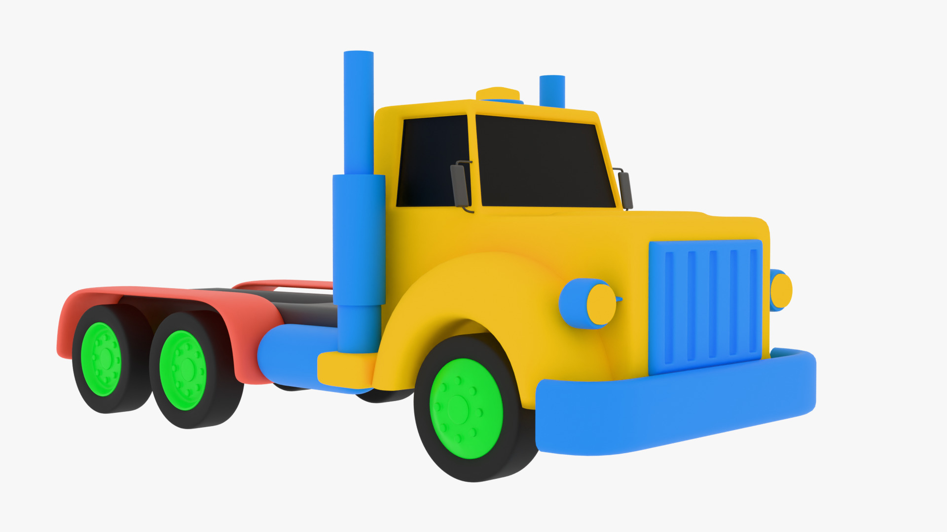 cartoon truck 3D model_5