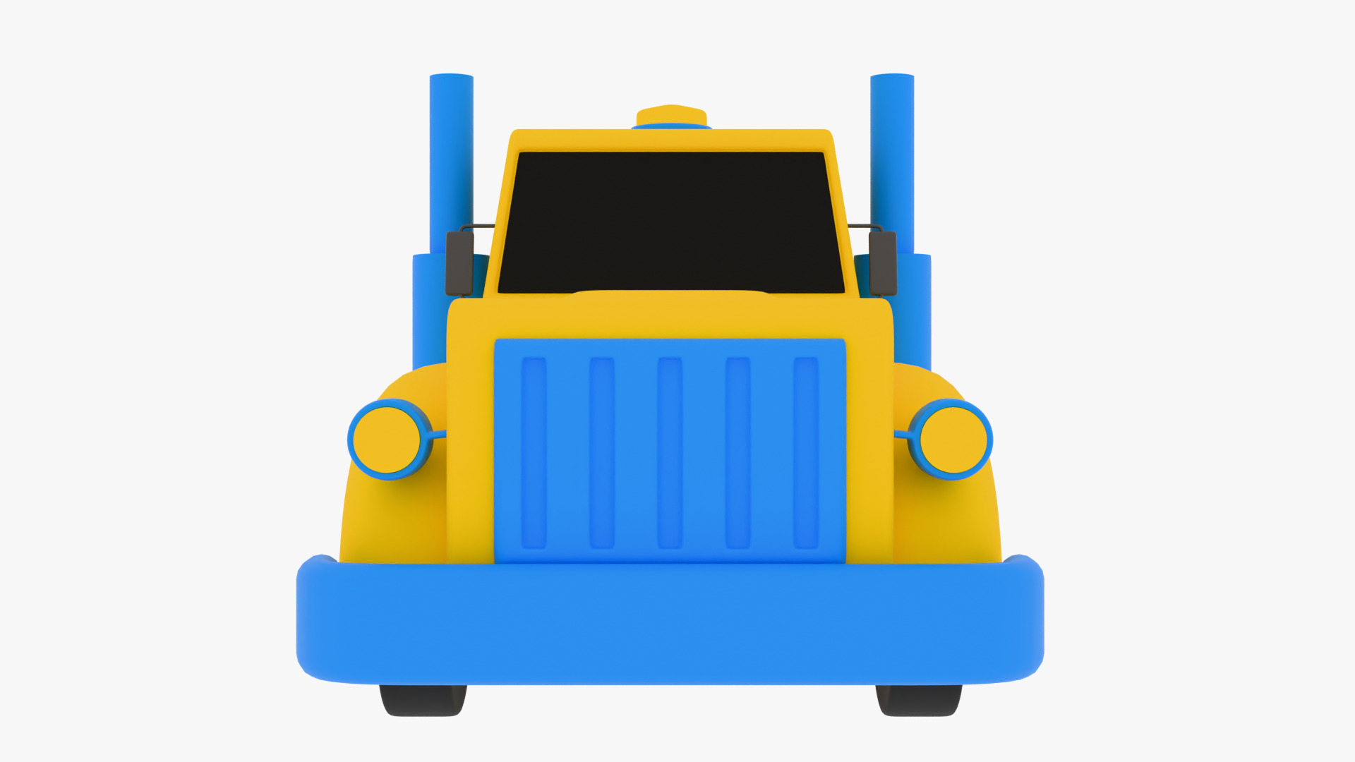 cartoon truck 3D model_1