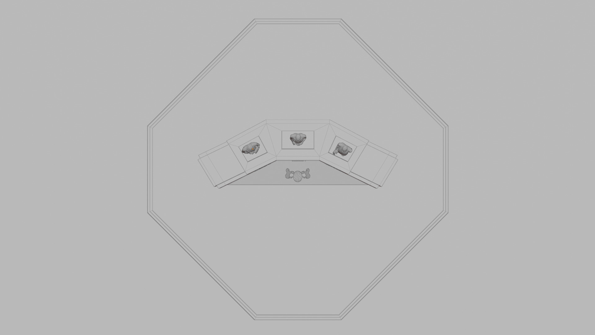 Three chiefs statues Low-poly 3D model_5