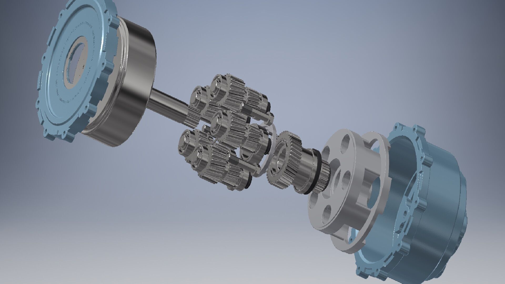 two step planetary gearbox 3d model 3D model_5