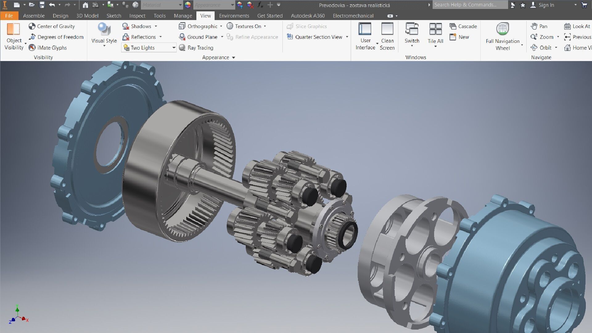 two step planetary gearbox 3d model 3D model_2