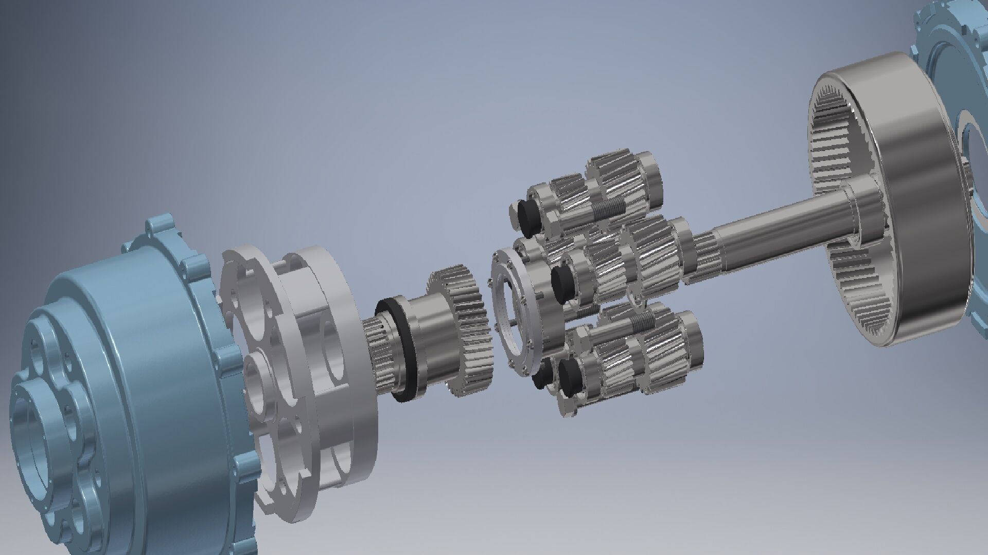 two step planetary gearbox 3d model 3D model_3