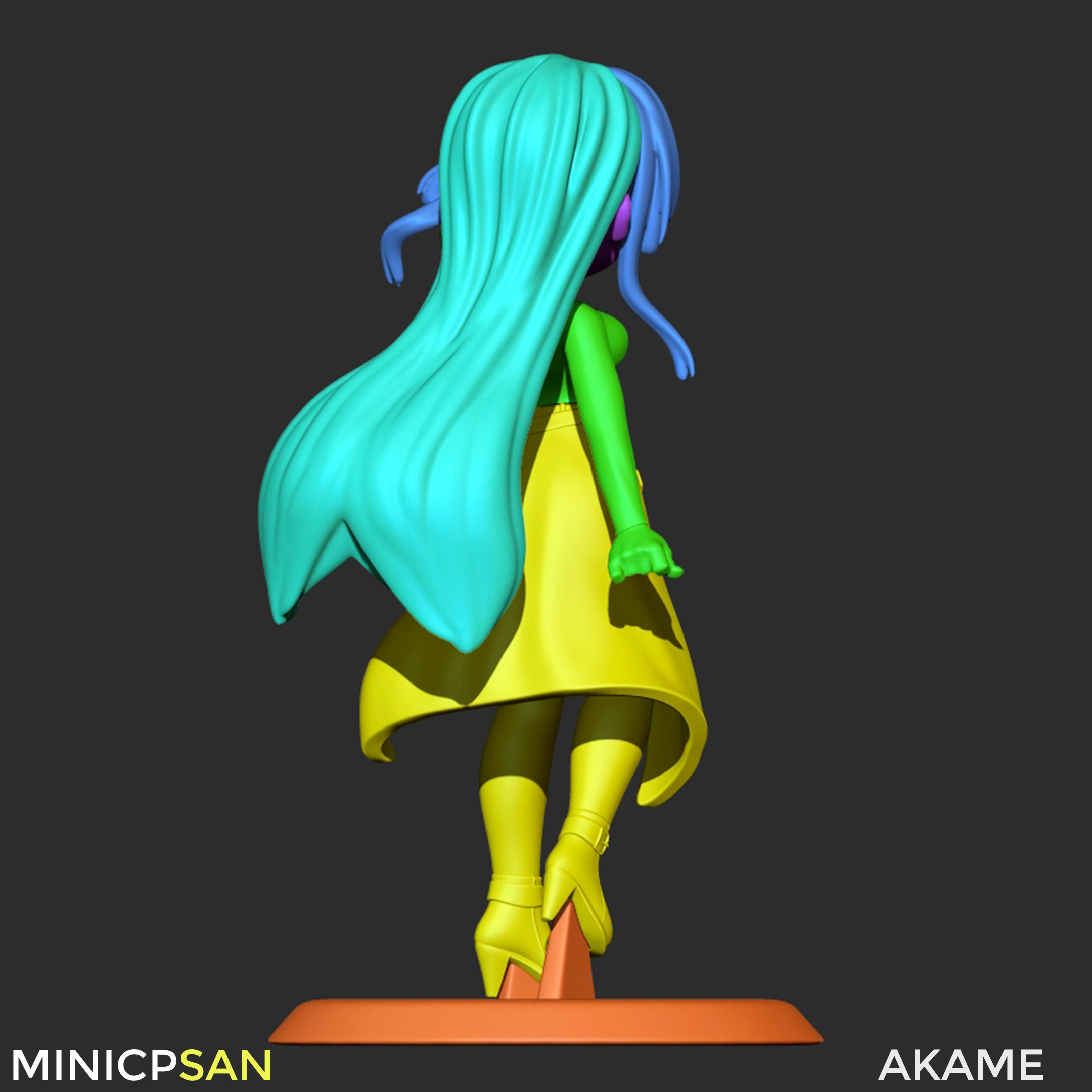 Akame - Cute Black Top Outfit - Akame Ga Kill Anime 3D print model_10