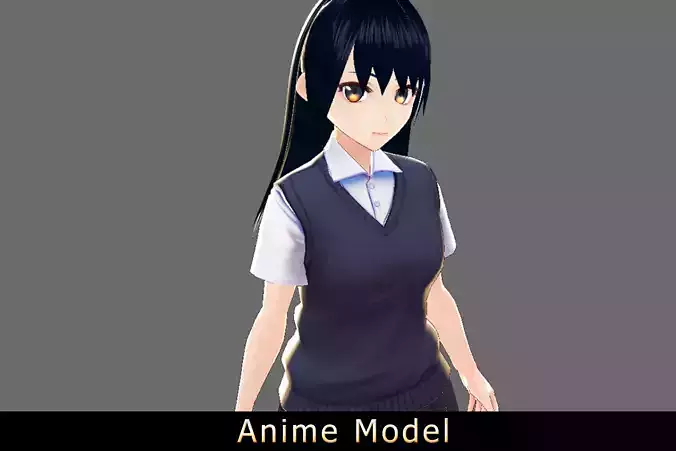 Anime Character - Arisa Free 3D model