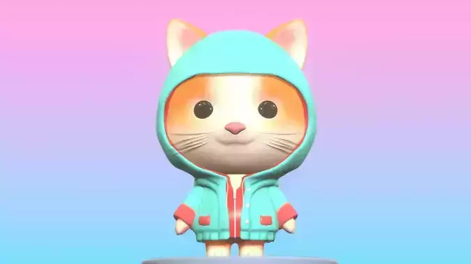 Cute Cat With Jacket 