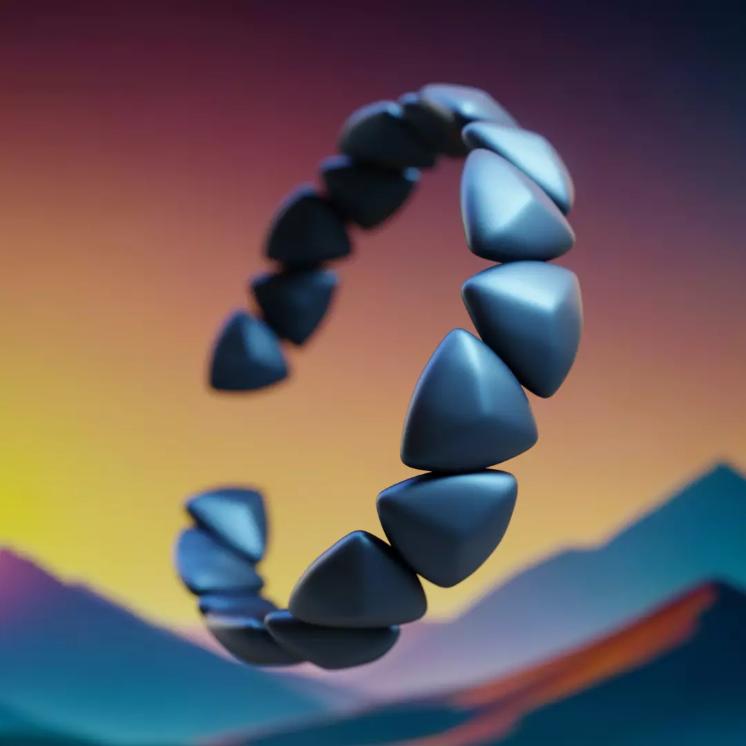 Obsidian Spike Ring - Futuristic Modular 3D Print Jewelry 19 3D print model