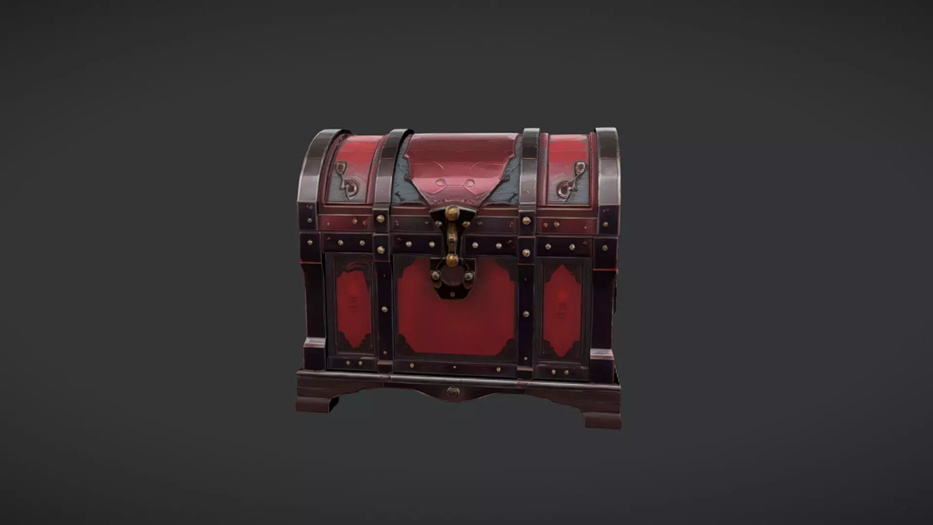 ornate treasure chest 3D model_0