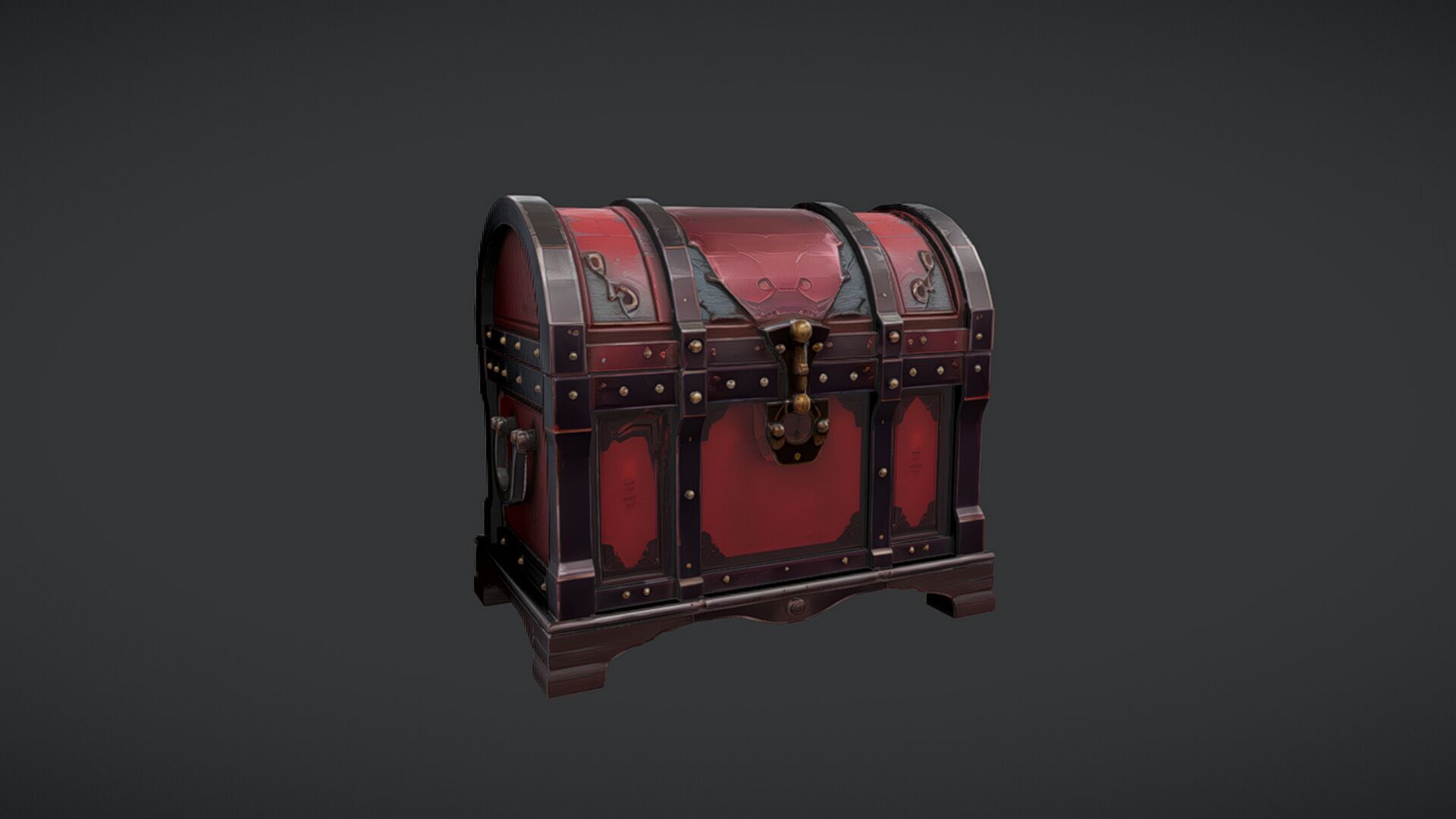 ornate treasure chest 3D model_2