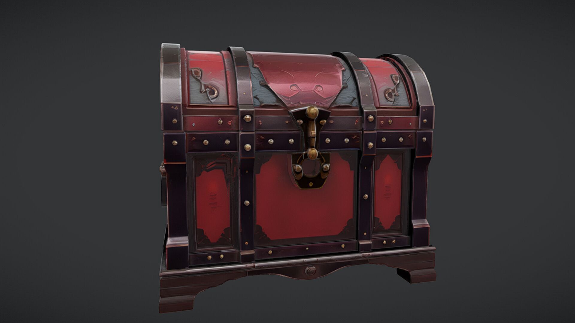 ornate treasure chest 3D model_14