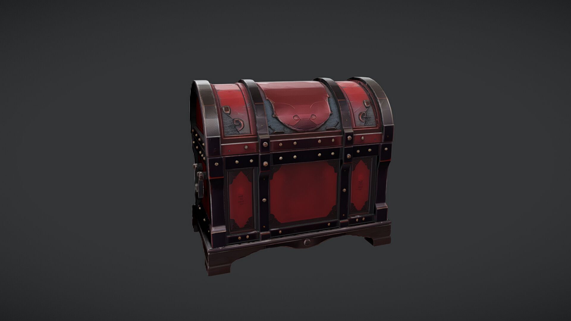ornate treasure chest 3D model_9