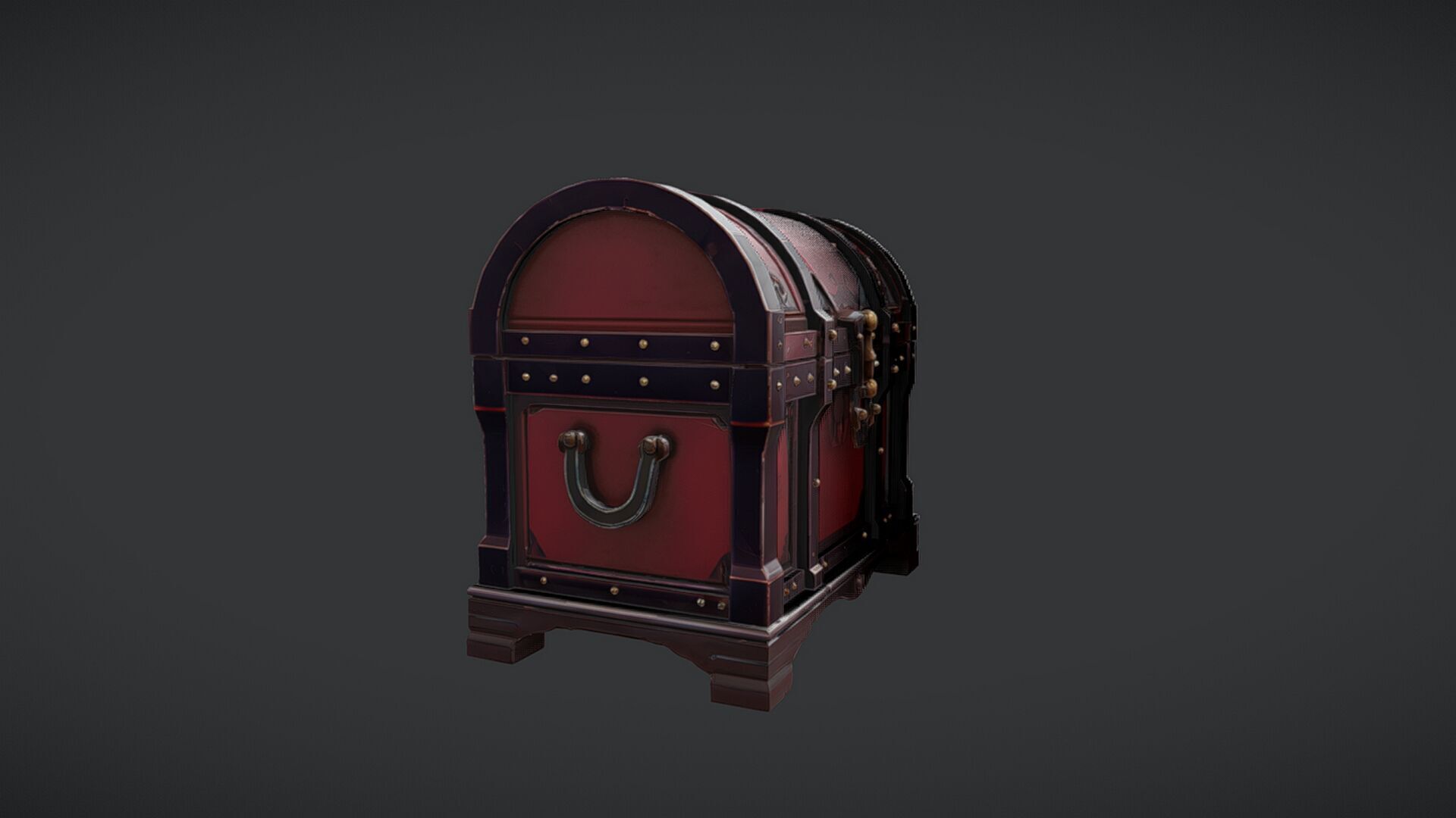 ornate treasure chest 3D model_4
