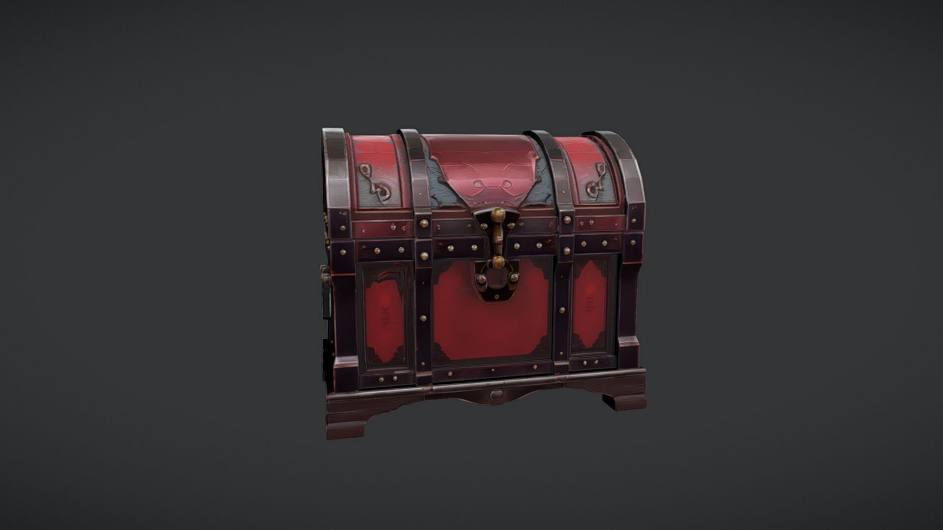 ornate treasure chest 3D model_1