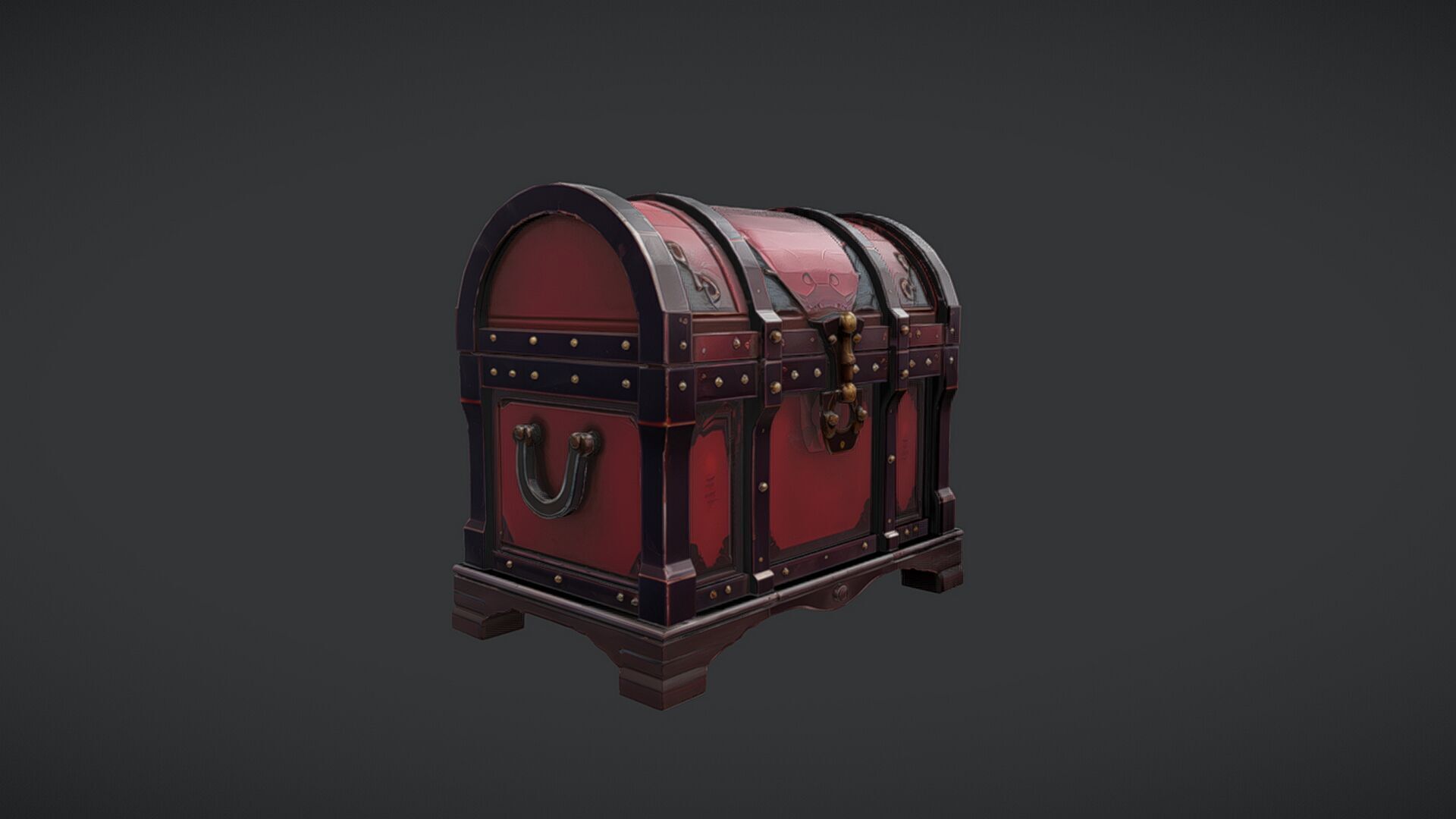 ornate treasure chest 3D model_3