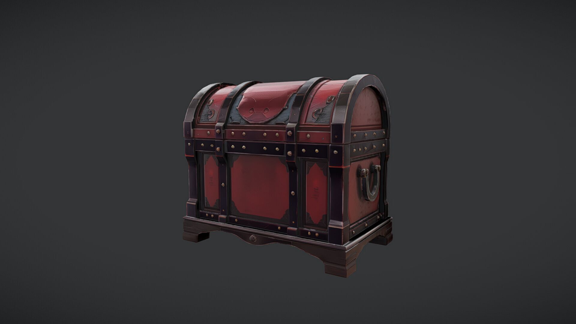 ornate treasure chest 3D model_7