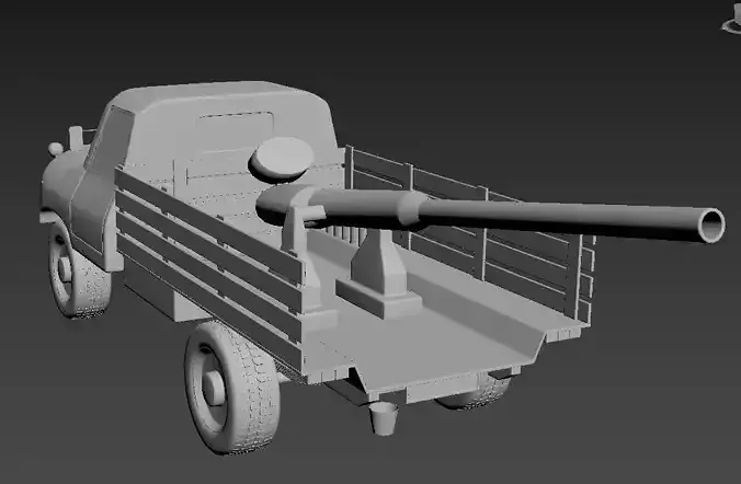 low-poly war truck