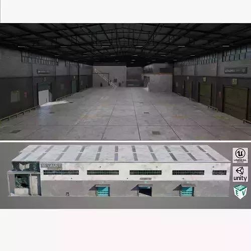 Old Abandoned Warehouse Interior And Exterior All PBR Low-poly 3D model