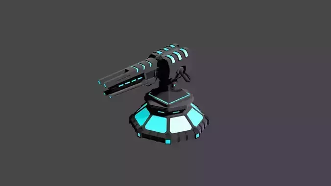 Tower Defense Plasma Cannon Low-poly 3D model