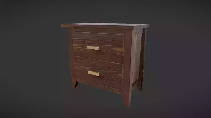 Wooden two-drawer nightstand