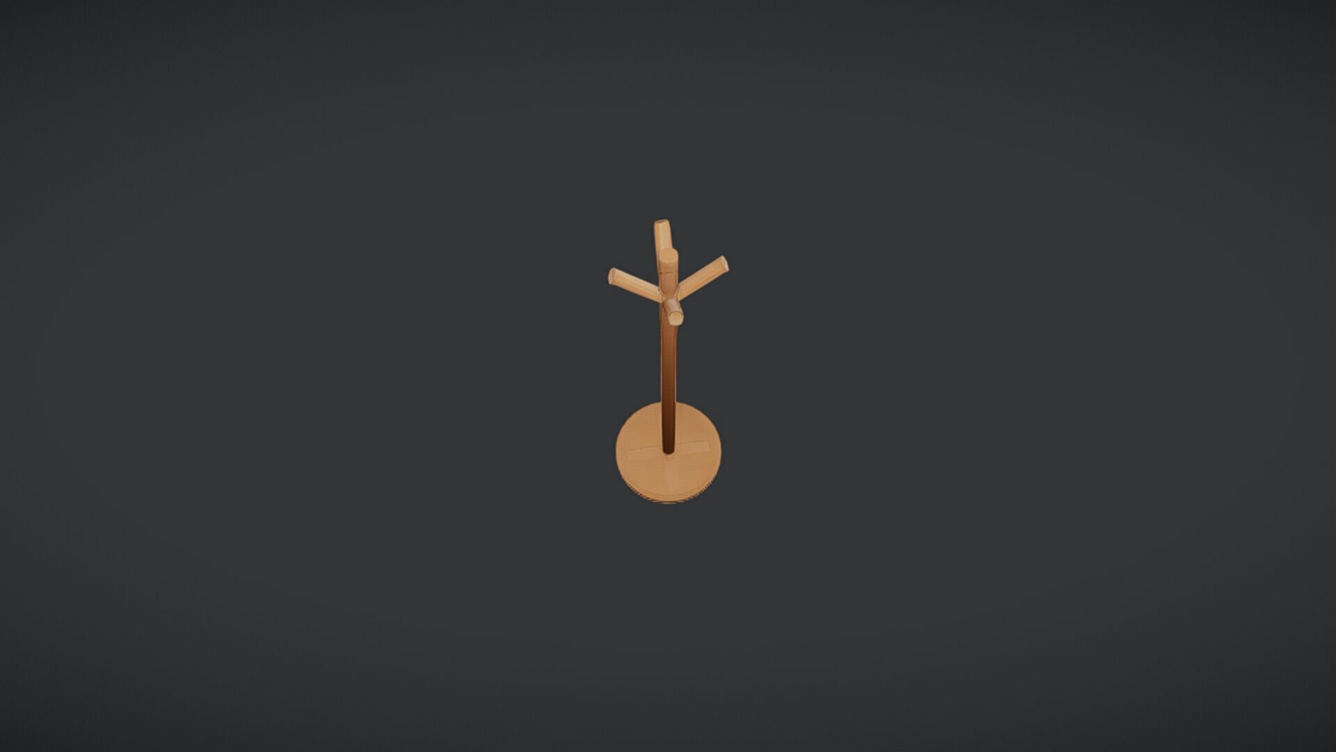 wooden coat rack 3D model_11