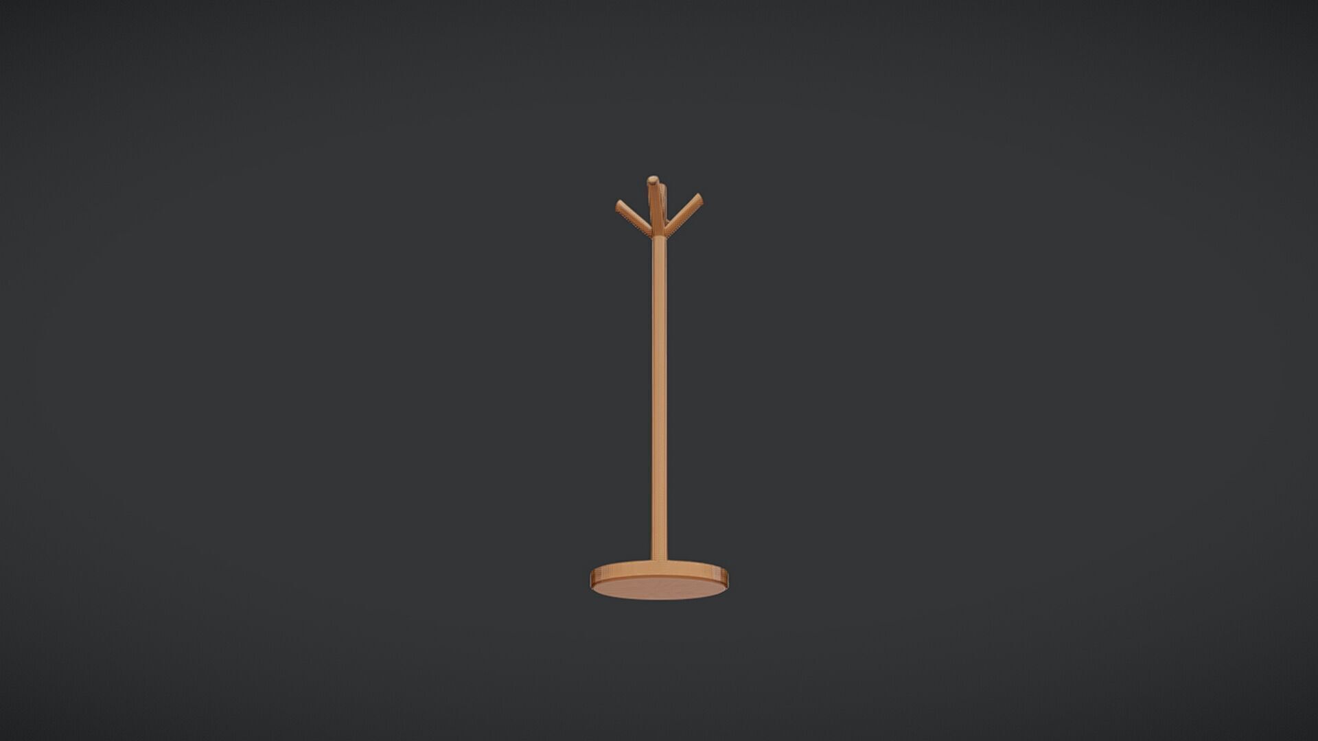 wooden coat rack 3D model_8