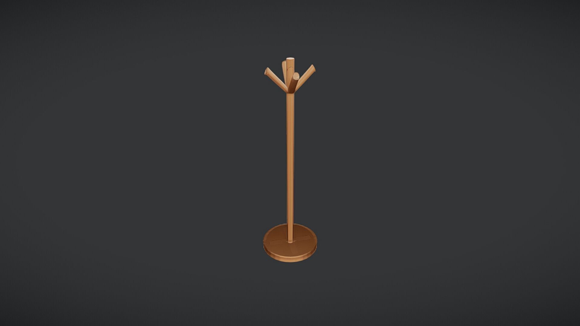 wooden coat rack 3D model_1