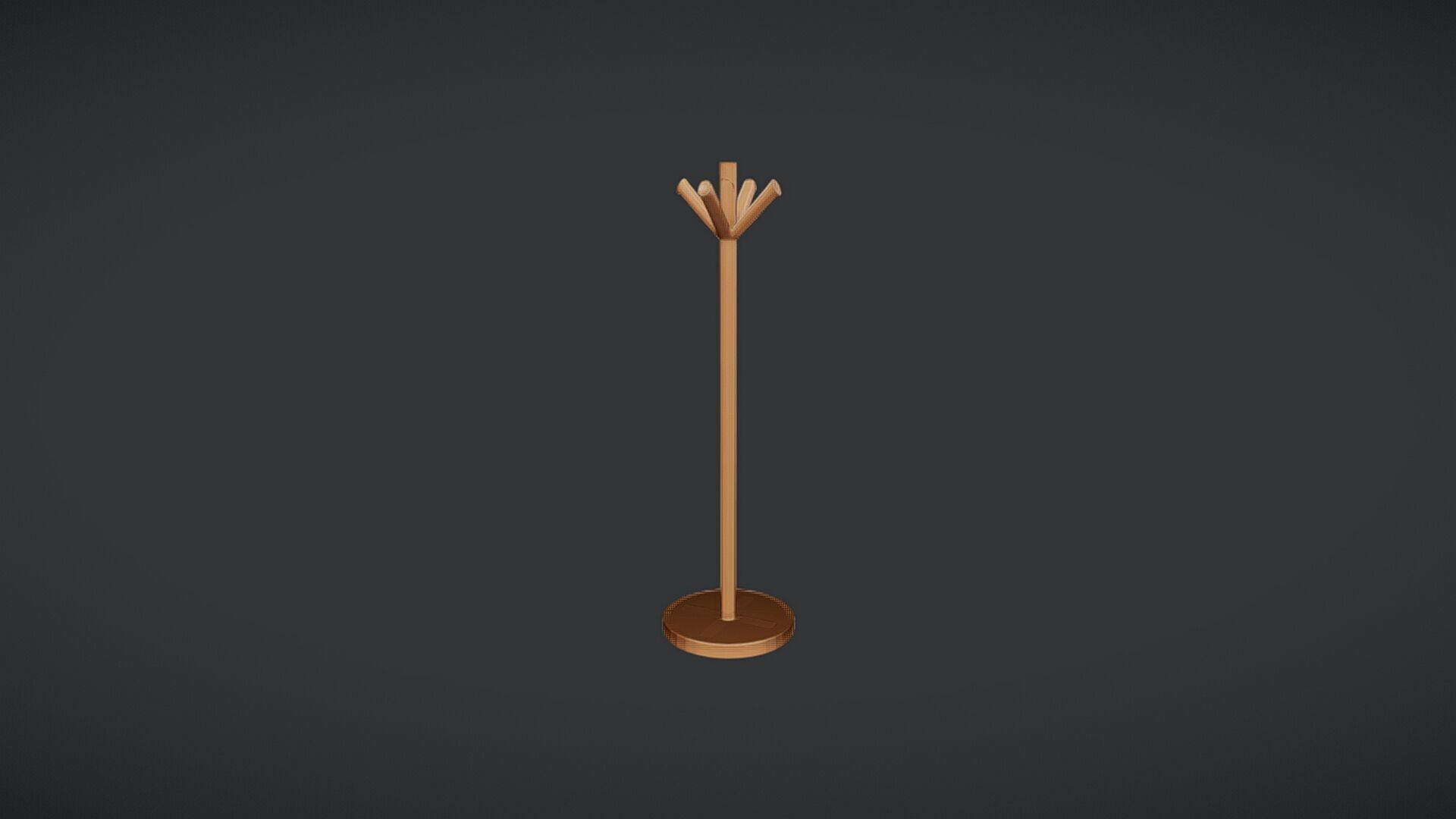 wooden coat rack 3D model_12