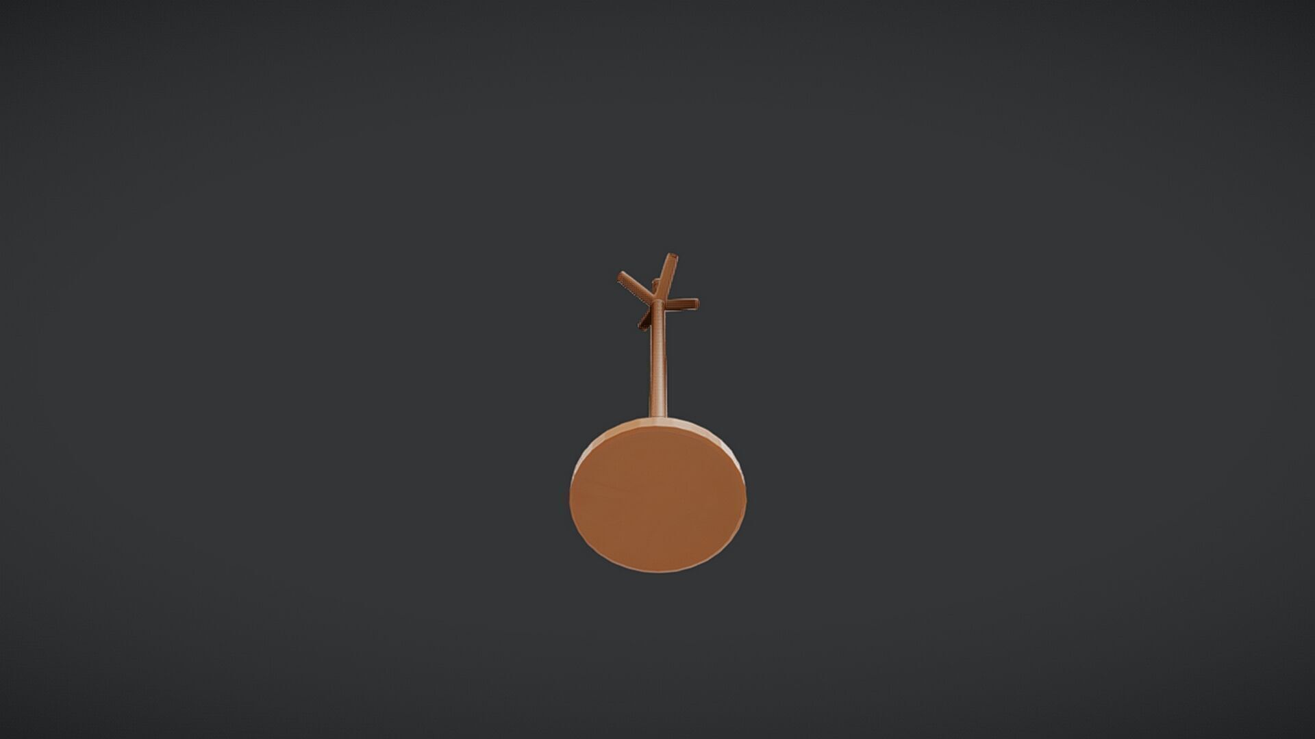 wooden coat rack 3D model_2