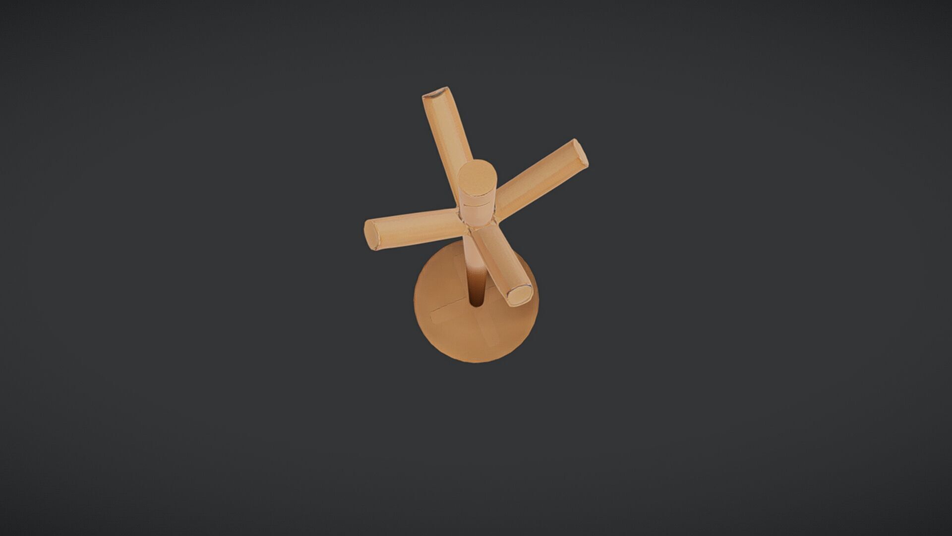 wooden coat rack 3D model_5