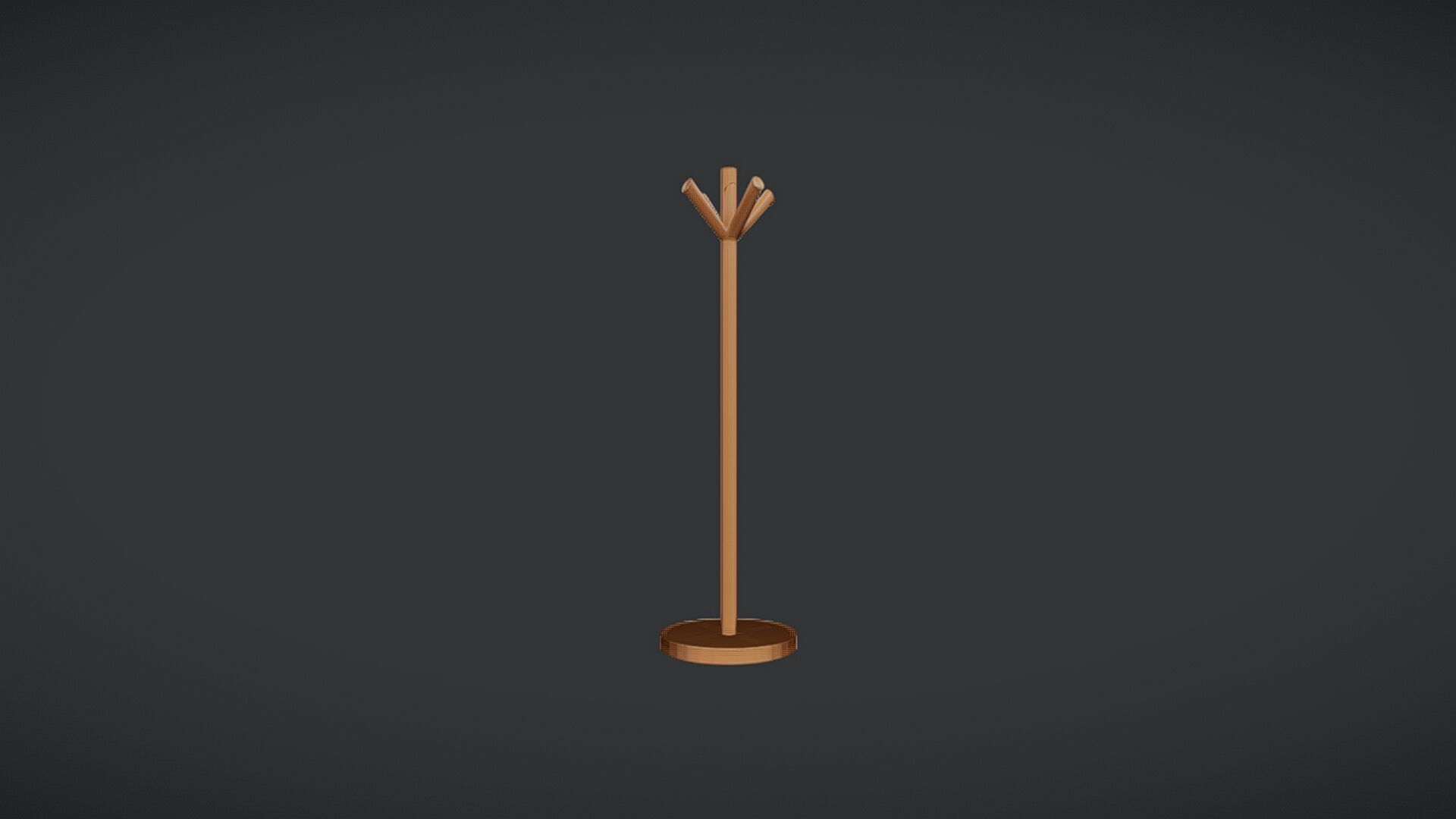 wooden coat rack 3D model_9