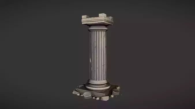 Ancient Greek column with base debris