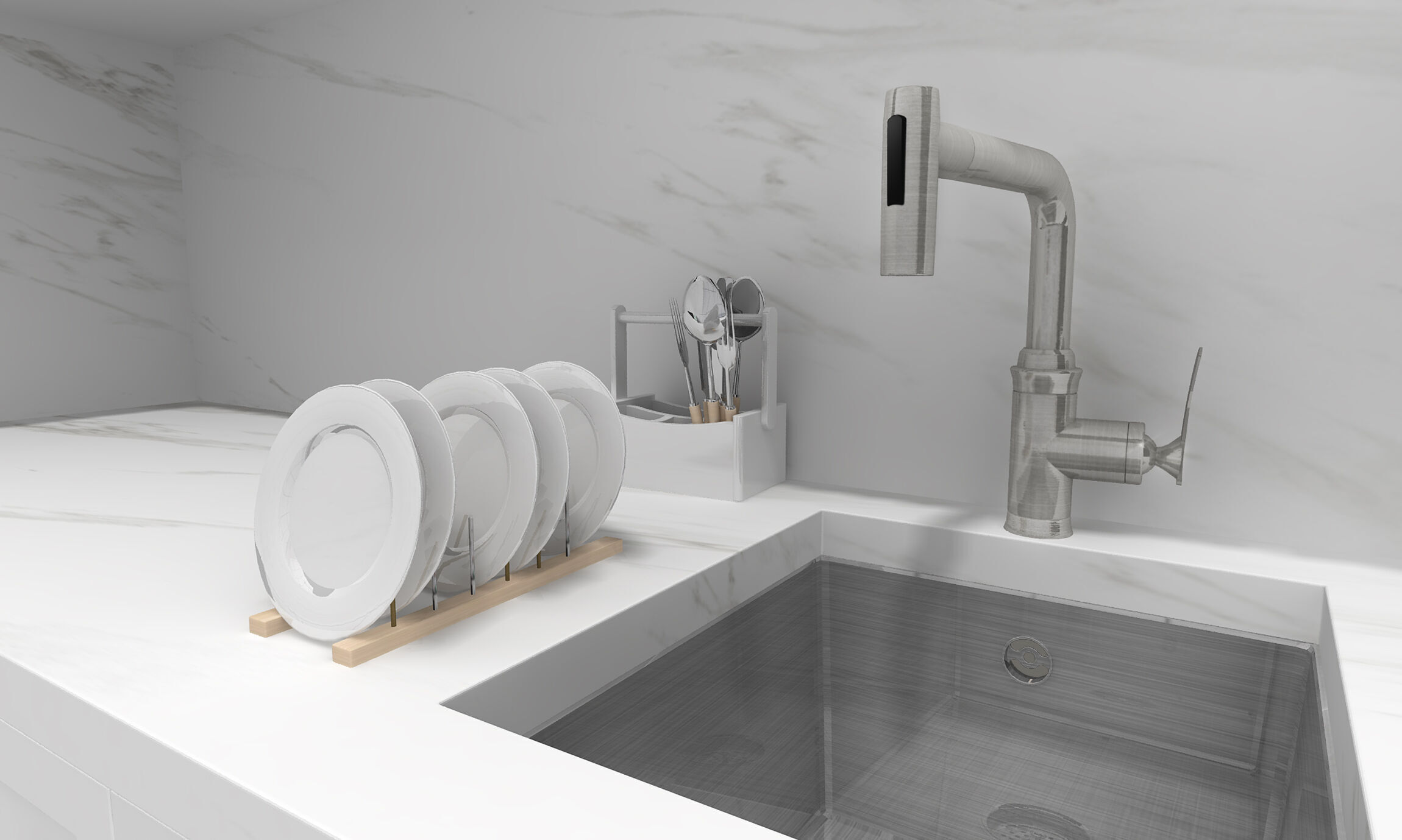  sink faucet silver version  3D model_2