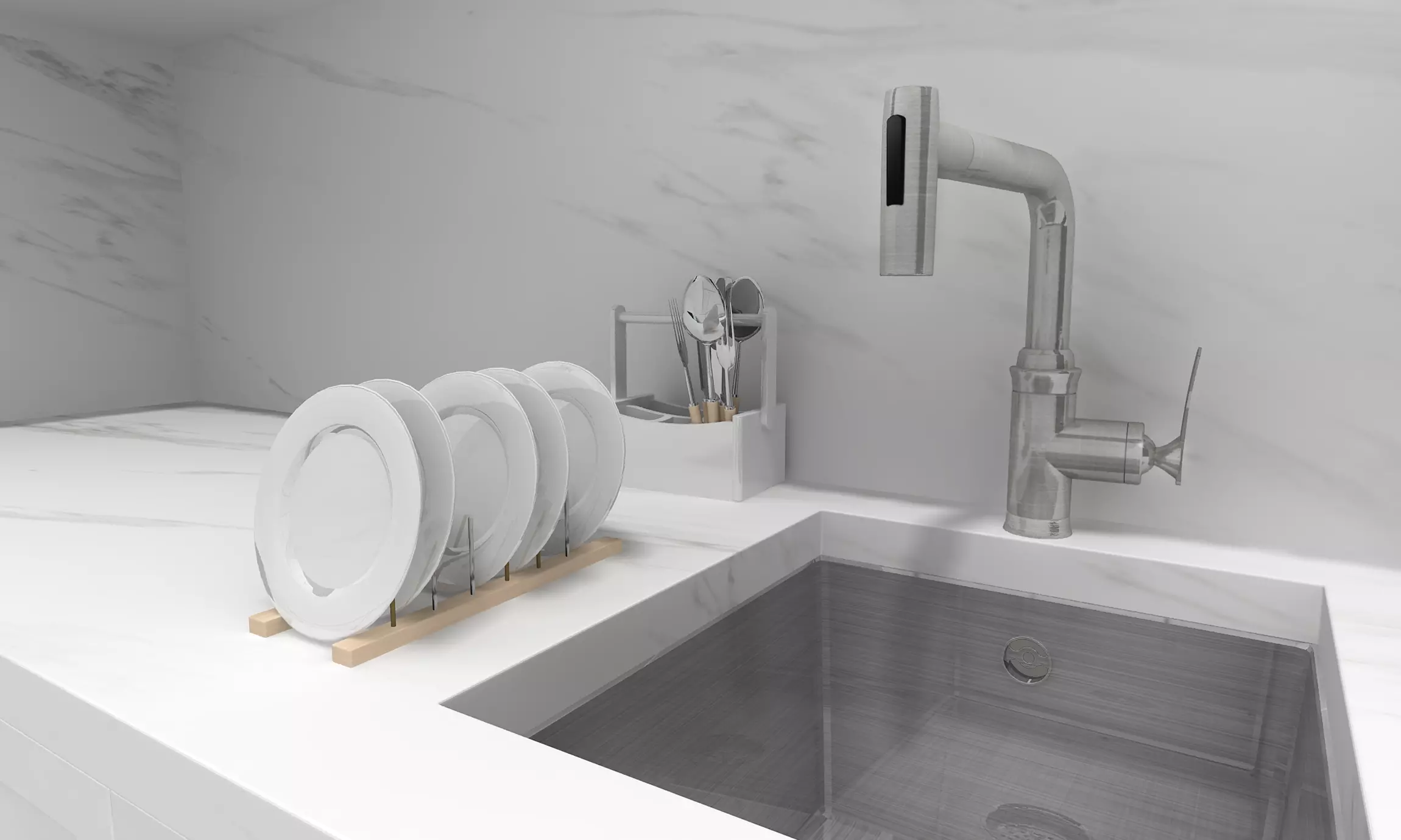  sink faucet silver version  3D model_0