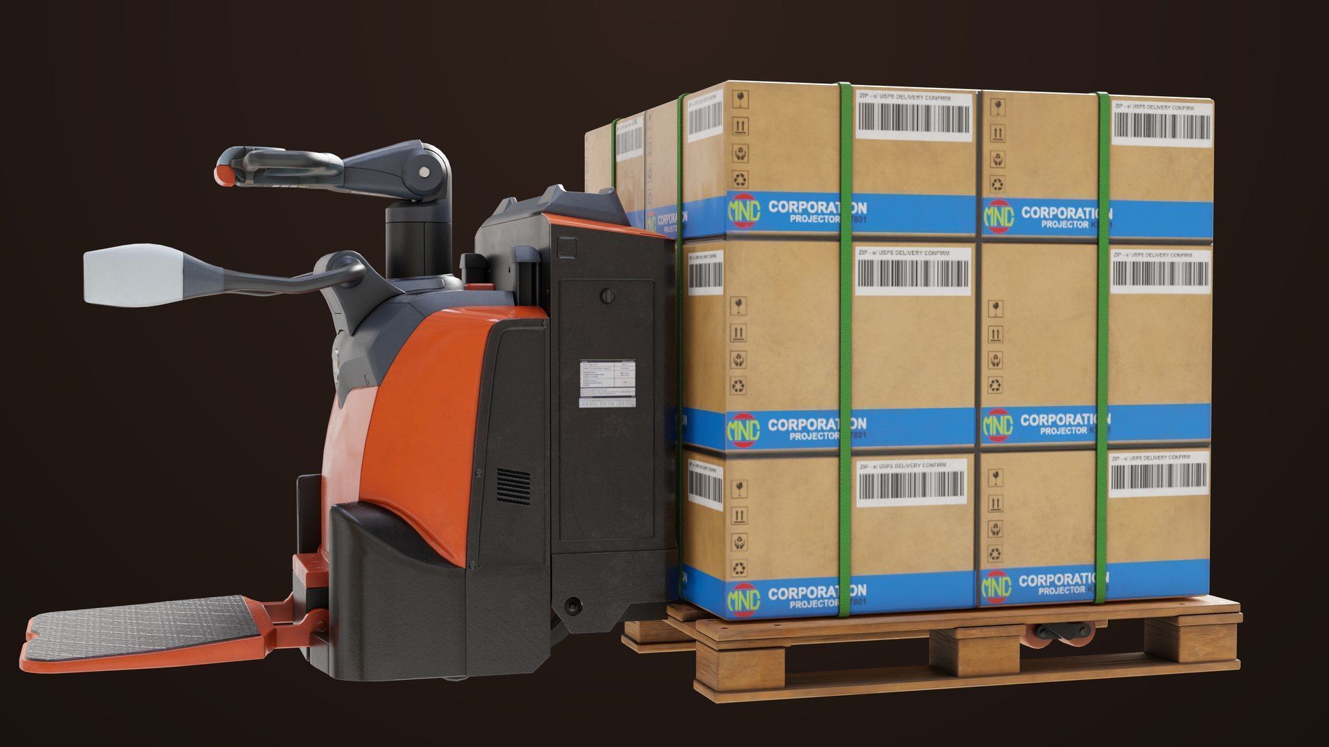 Cargo Pallets and Forklift Trucks Collection All PBR Textures _35