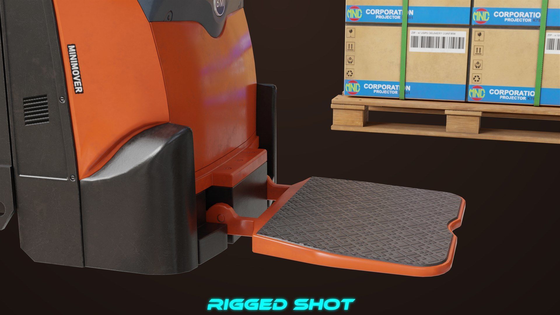 Cargo Pallets and Forklift Trucks Collection All PBR Textures _37