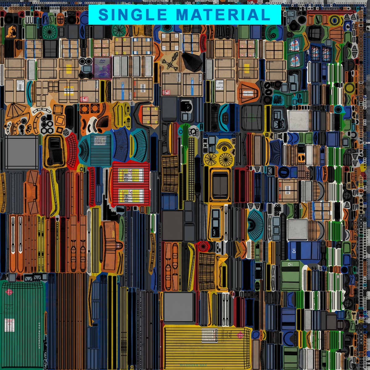 Cargo Pallets and Forklift Trucks Collection All PBR Textures _14