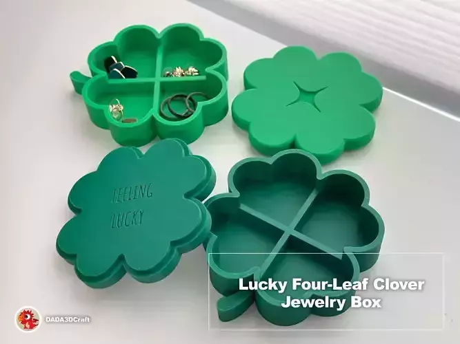 Lucky Four-Leaf Clover Jewelry Box