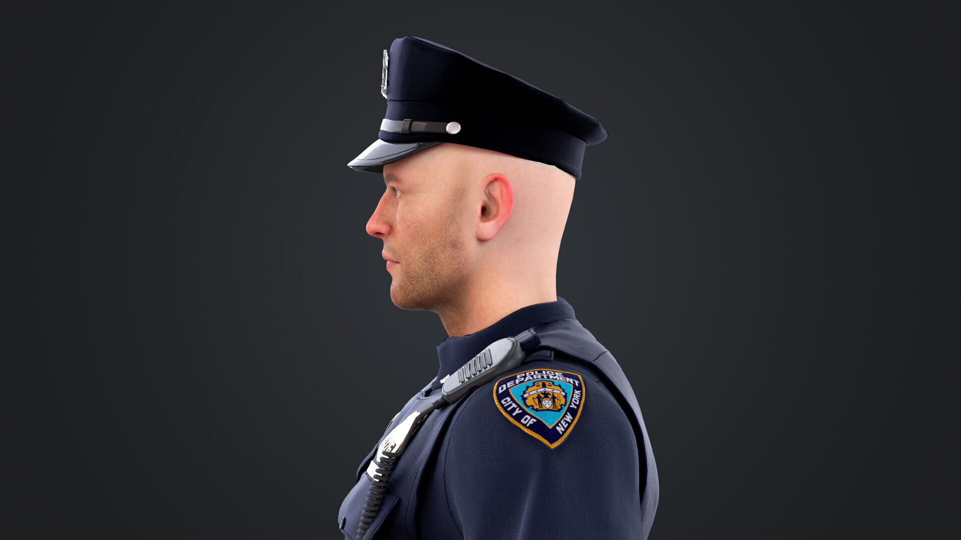 Police Male Low-poly 3D model_14