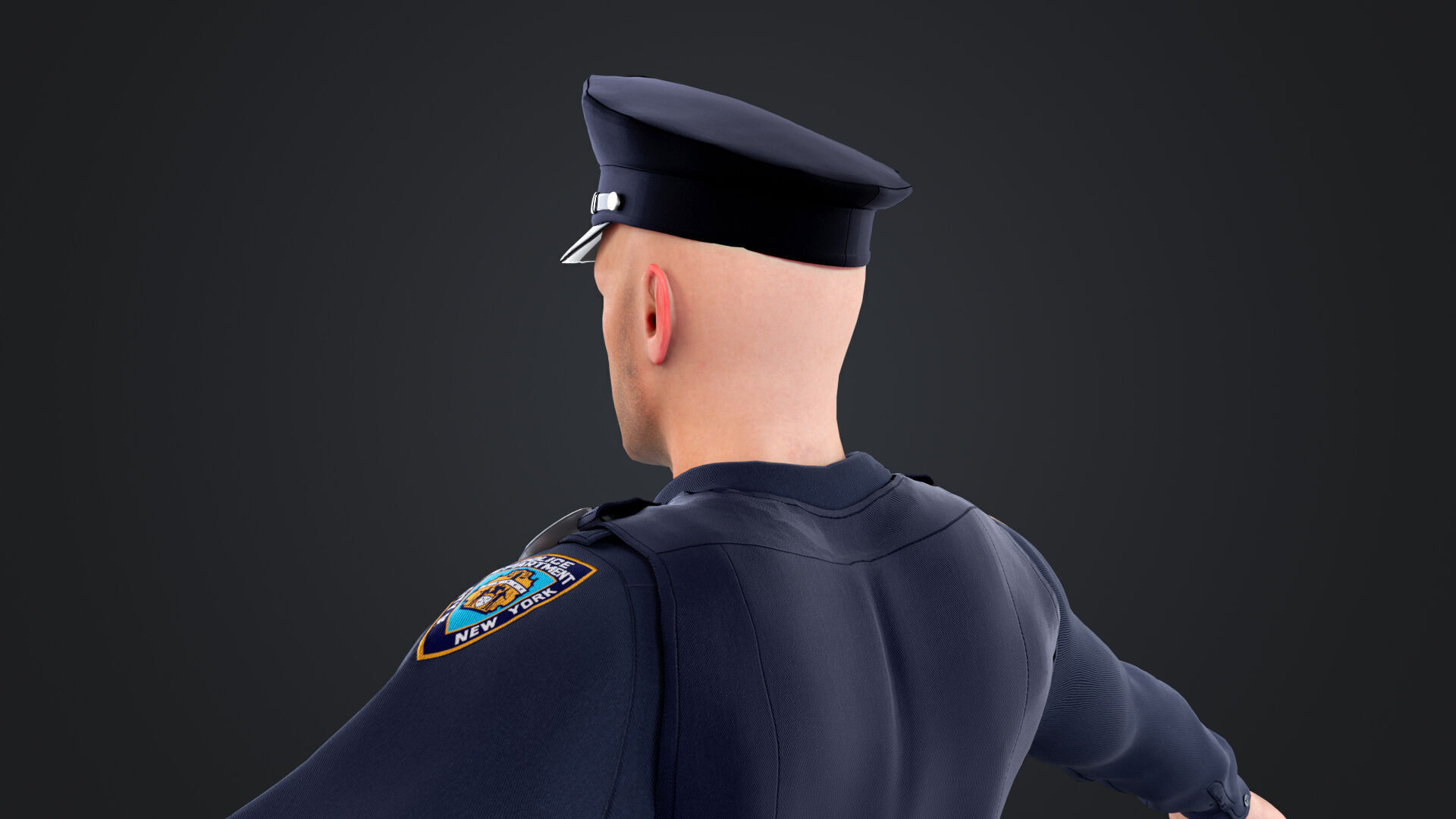 Police Male Low-poly 3D model_15