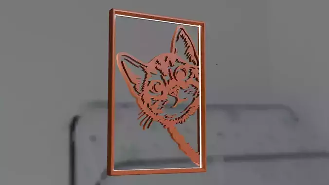 Peeking Cat 3D Wall Art - Decorative Laser Cut Panel