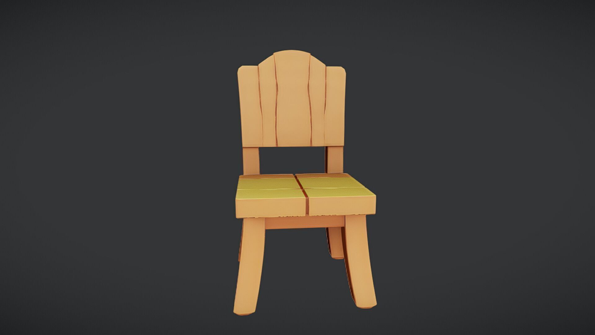 wooden chair 3D model_1