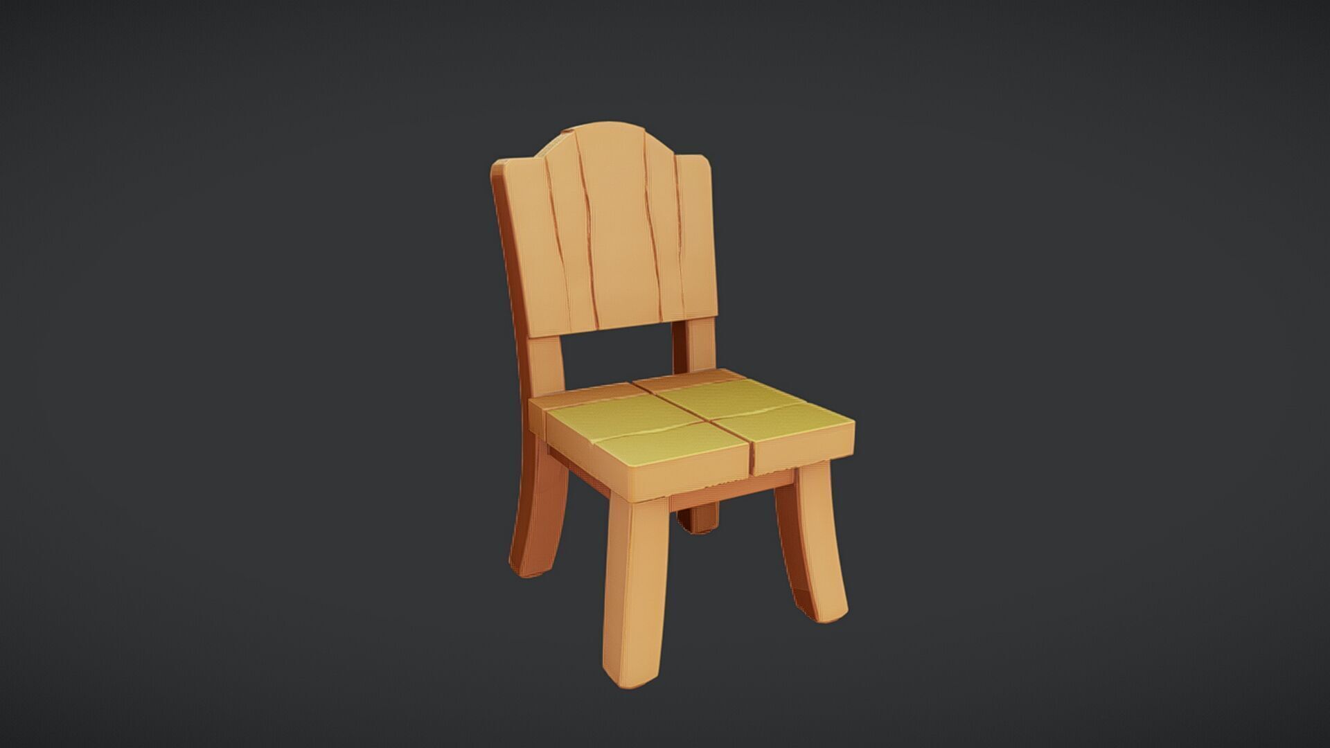 wooden chair 3D model_14