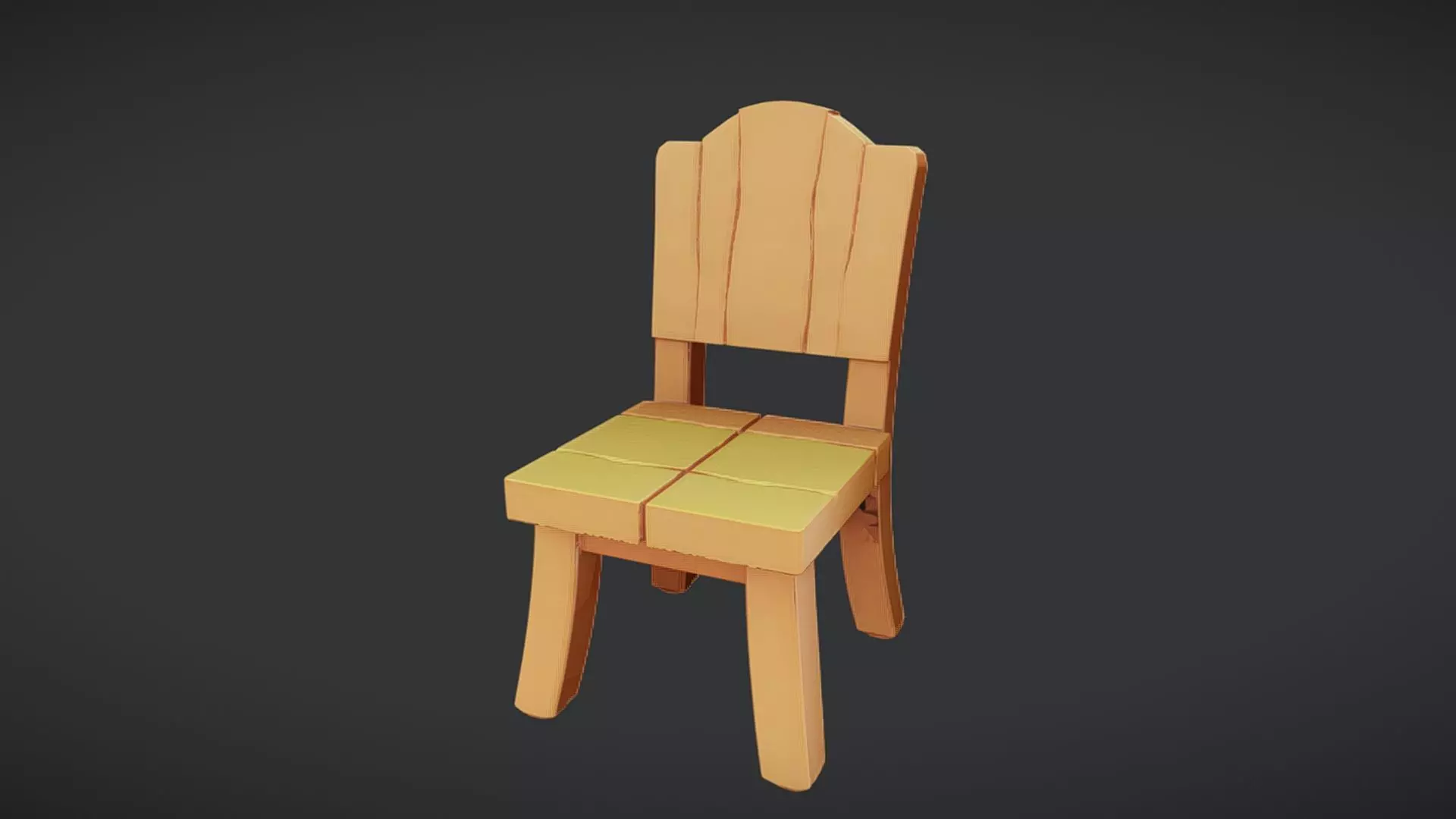 wooden chair 3D model_0