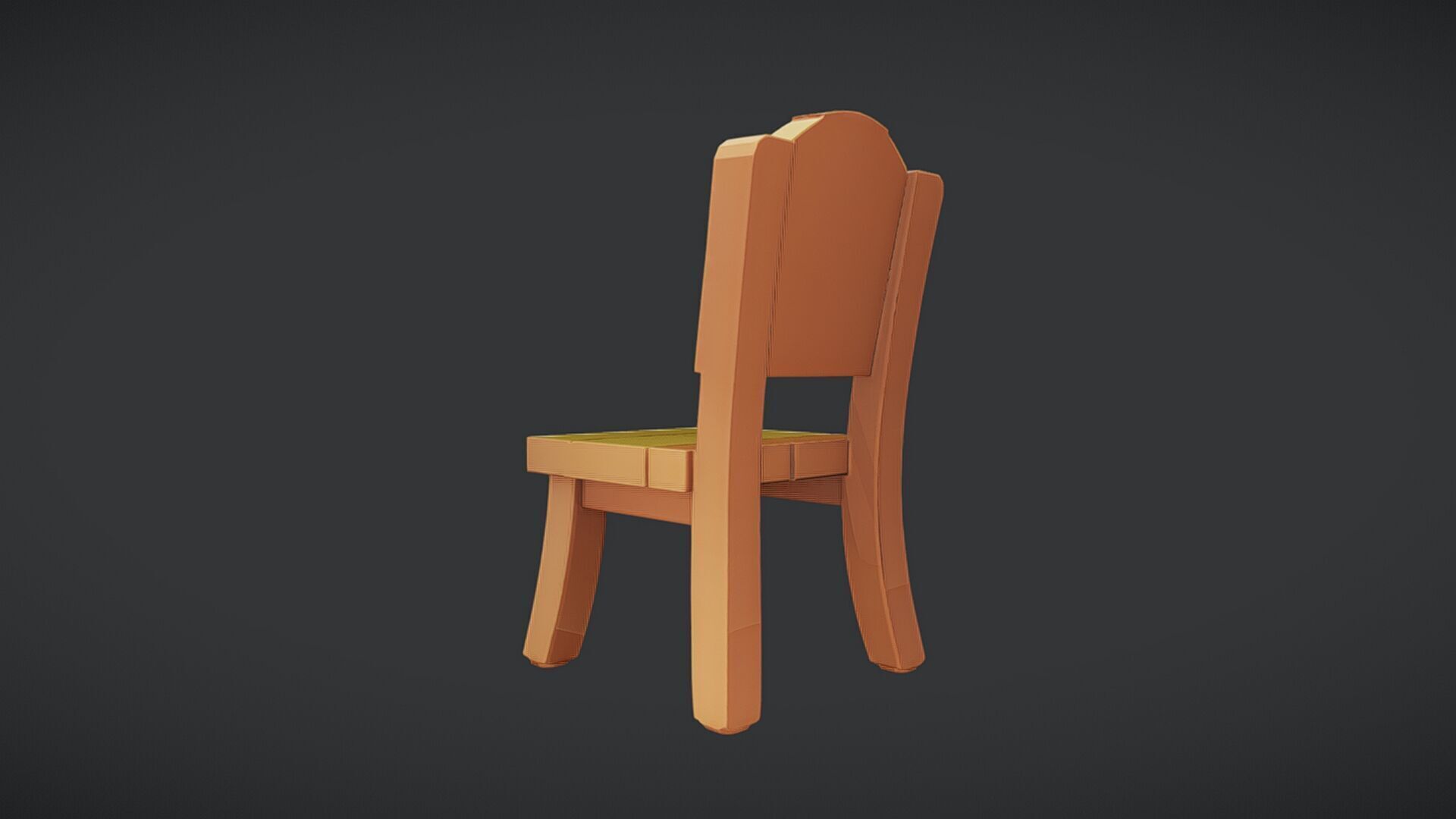 wooden chair 3D model_10