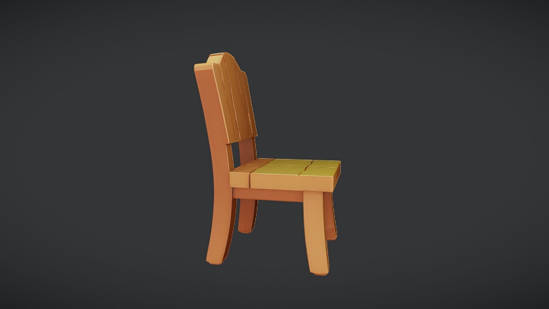 wooden chair 3D model_4
