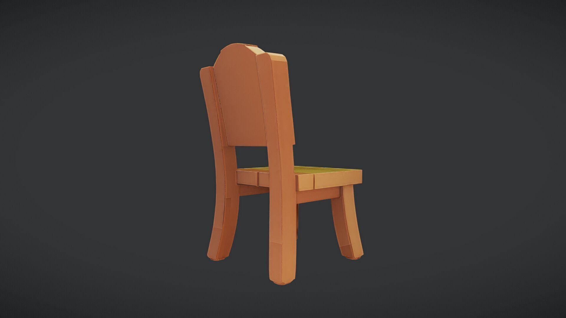 wooden chair 3D model_7