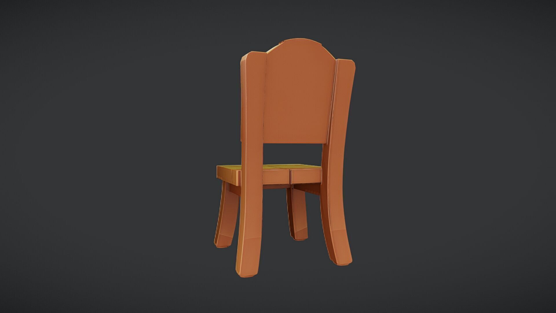 wooden chair 3D model_9